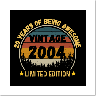 Vintage 2004 Limited Edition 20th Birthday 20 Years Old Gift Posters and Art